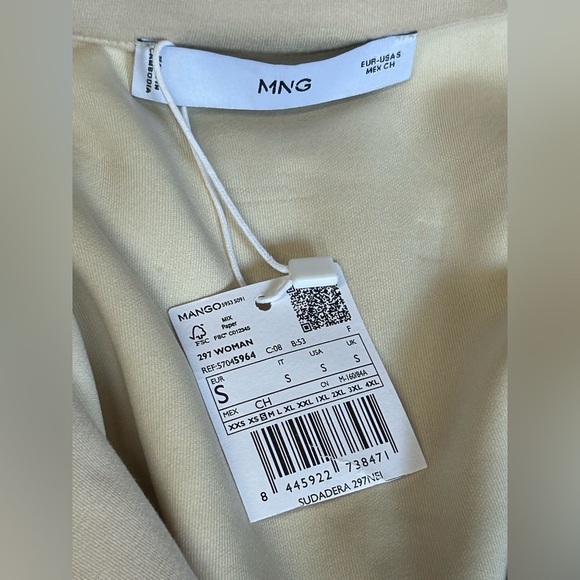 Mango MNG Beige Quarter Zip Oversized High Neck Sweater Casual Comfort Women SzS - Picture 9 of 12